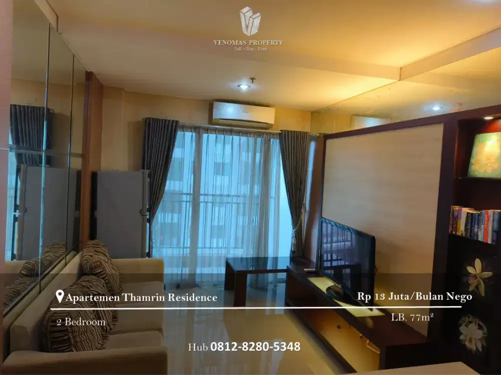 Disewakan Apartement Thamrin Residence 2BR Furnished Lantai Tinggi