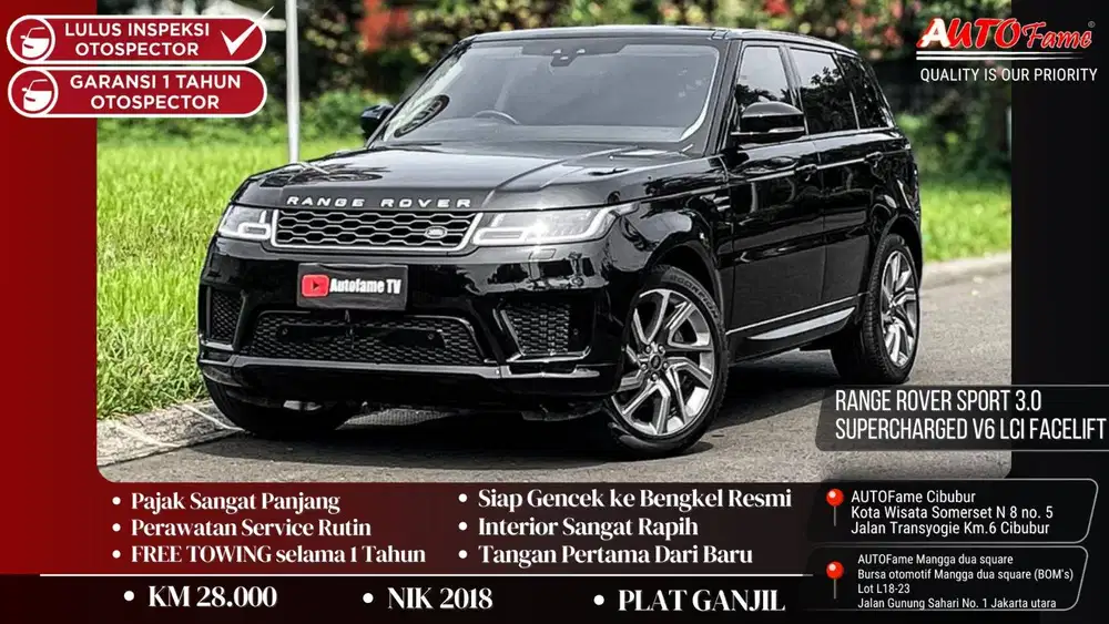 Range Rover Sport 3.0 Supercharged V6 LCi Facelift NIK 2018