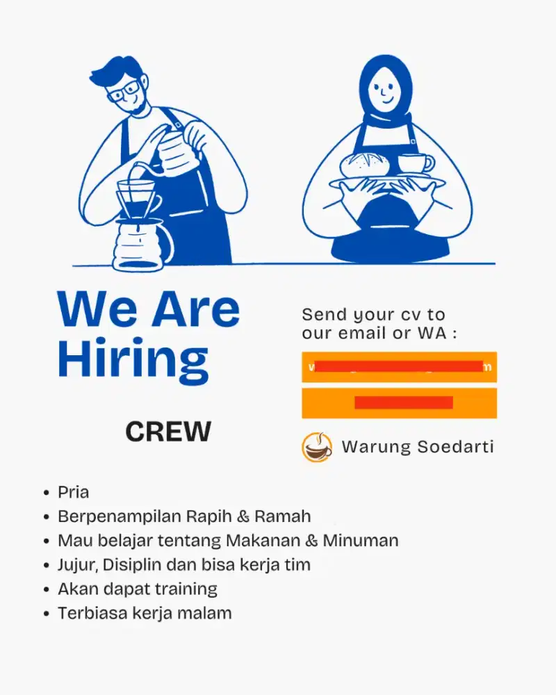 BUTUH SEGERA! CREW WARUNG KOPI & ANGKRINGAN