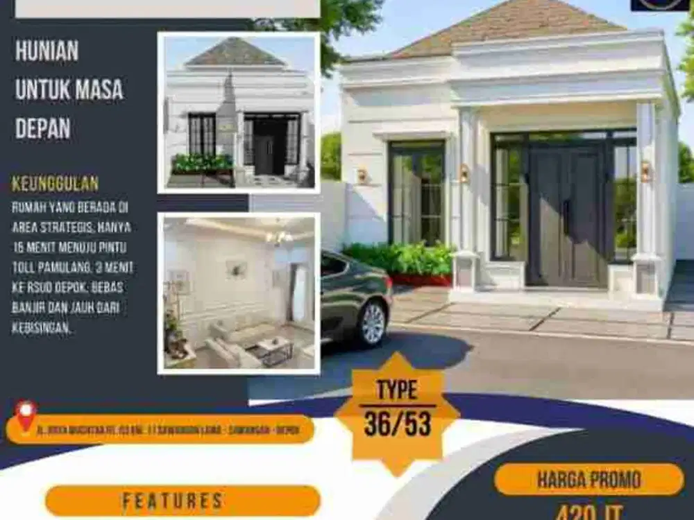 TERMURAH RUMAH PINGGIR JALAN RAYA DEKAT MALL THE PARK SAWANGAN