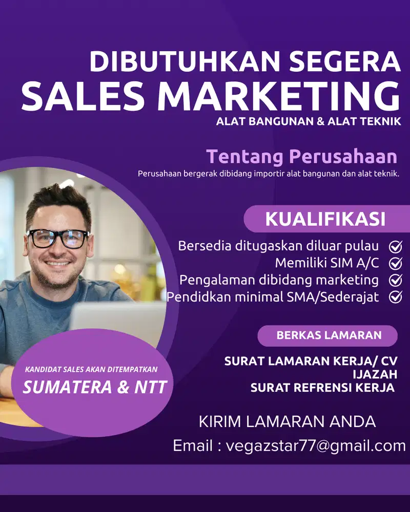 DICARI SALES ALAT BANGUNAN SURABAYA