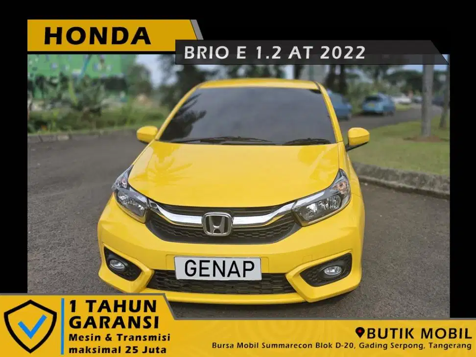 Low Odo 22rb. New Brio E 1.2 AT 2022 Kuning
