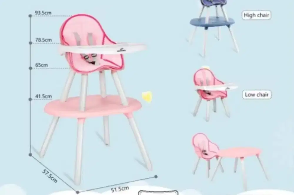 high chair kursi makan anak 3in1 spacebaby