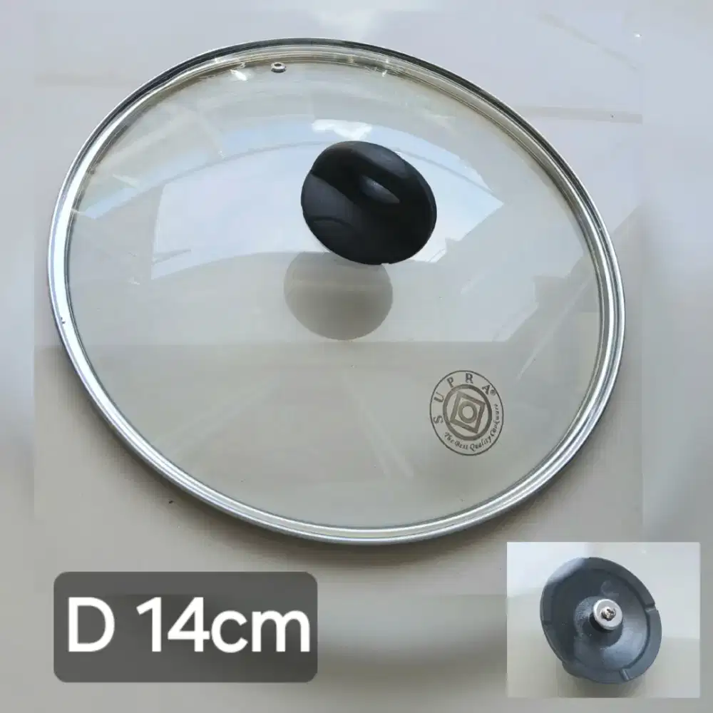 Tutup panci kaca Supra 14 cm, baru