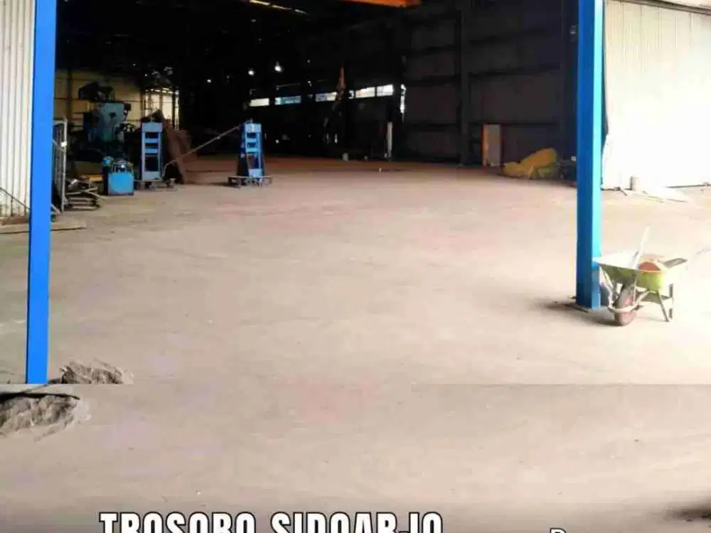 Dijual/Disewakan Gudang di Trosobo Taman Sidoarjo ada Hoist Crane 6 ton