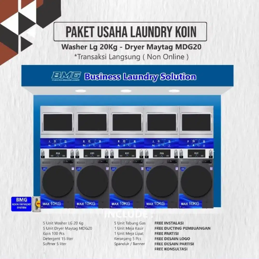 PAKET USAHA LAUNDRY KOIN 2,3,4,5 STACK