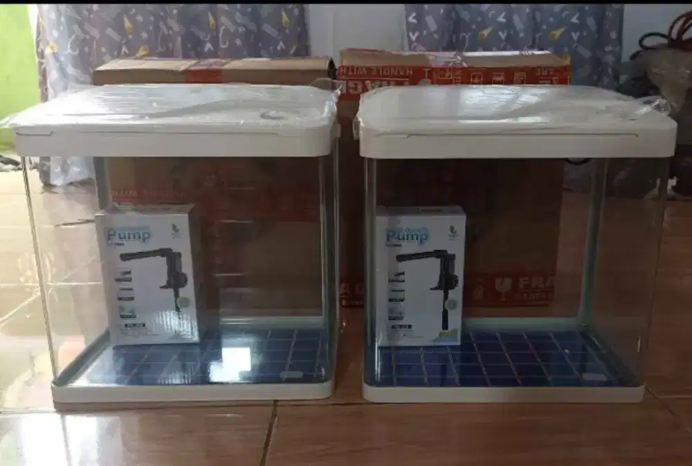 Aquarium mini lengkap dgn filter BARU