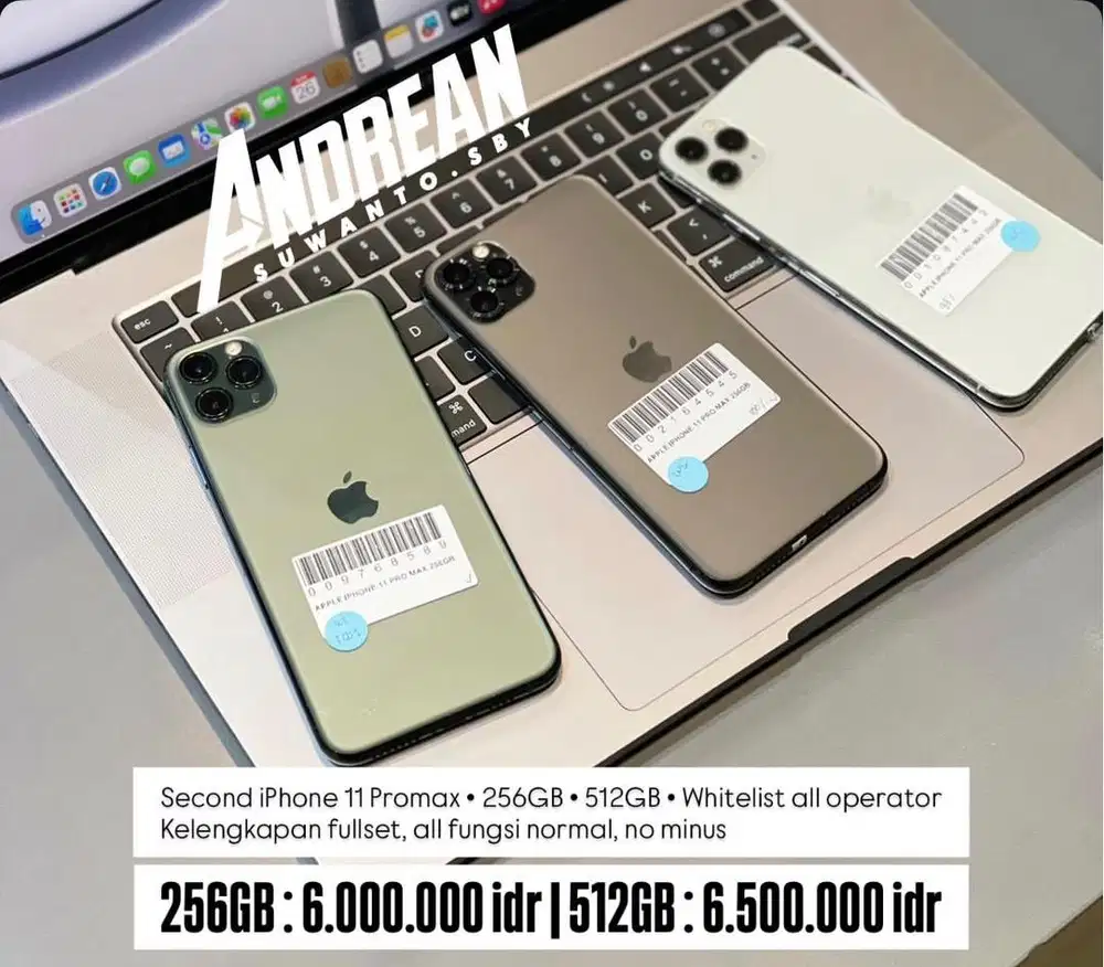Iphone 11 promax 256 inter whitelist sinyal aman