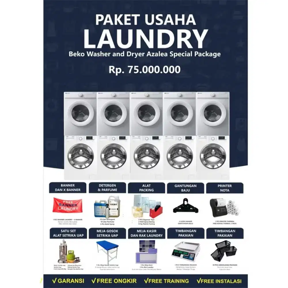 PAKET USAHA LAUNDRY KILOAN 1,2,3,4,5 STACK