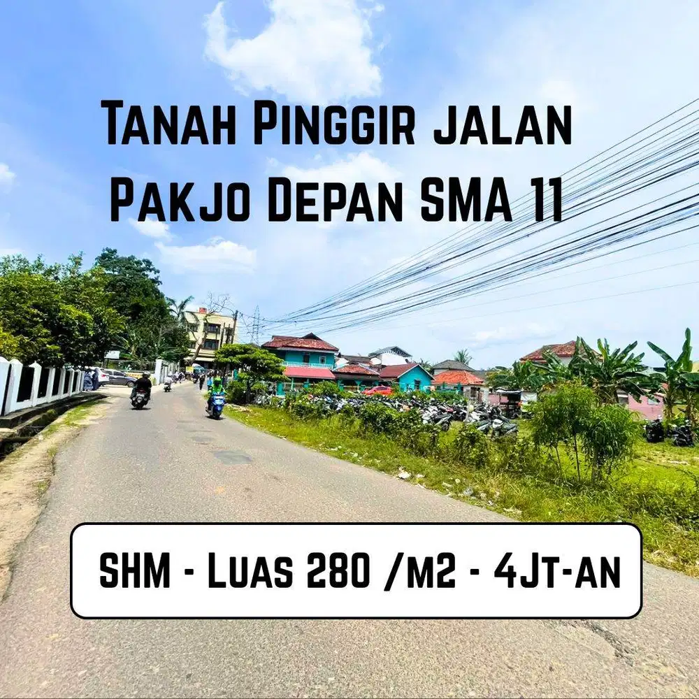 TANAH PINGGIR JALAN PAKJO DEPAN SMA 11 PALEMBANG