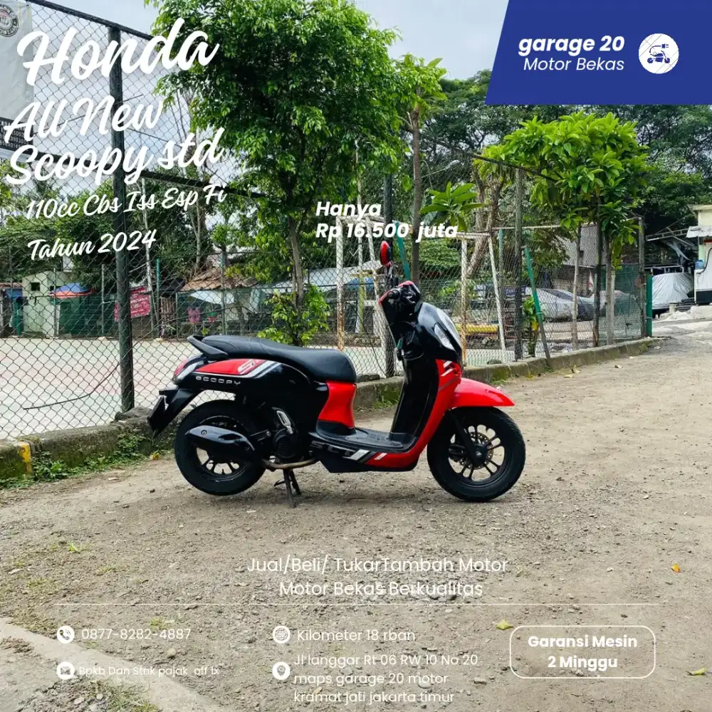 Honda Scoopy 110cc Cbs Iss Esp Fi Std Tahun 2024 pajak Off