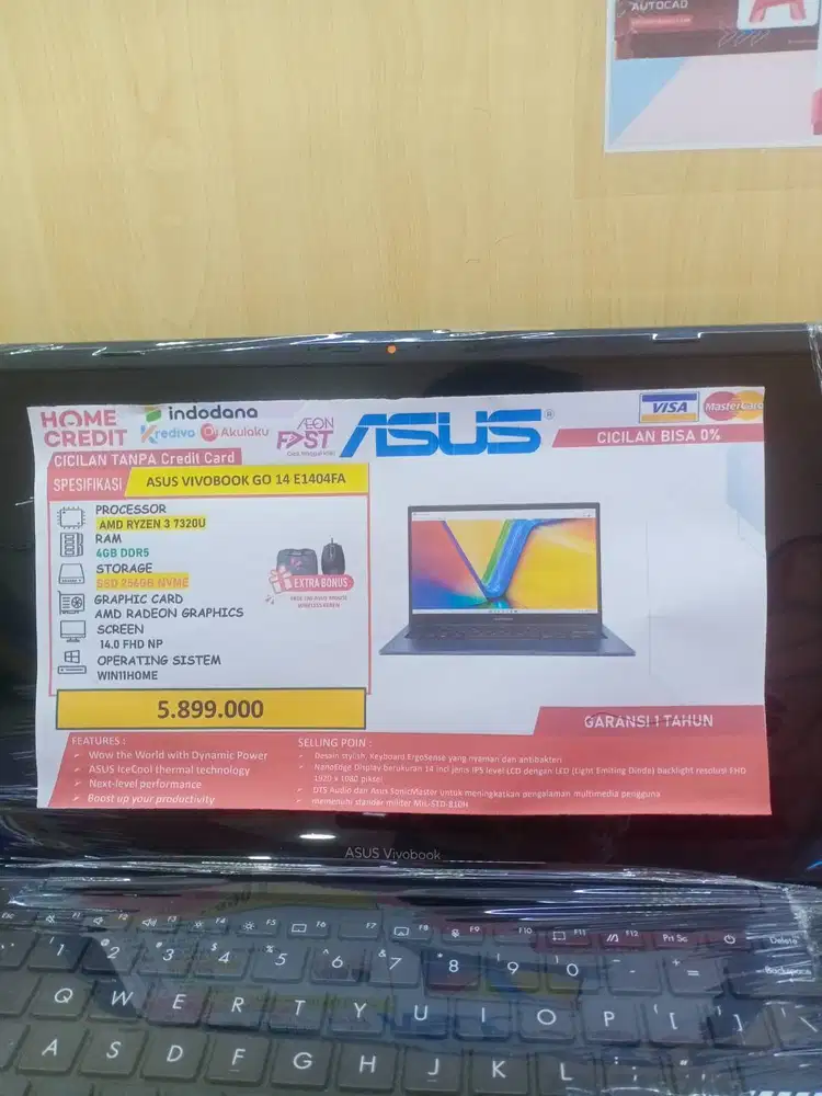 Cicilan/kredit Laptop ASUS VIVOBOOK Go 14 Home Credit