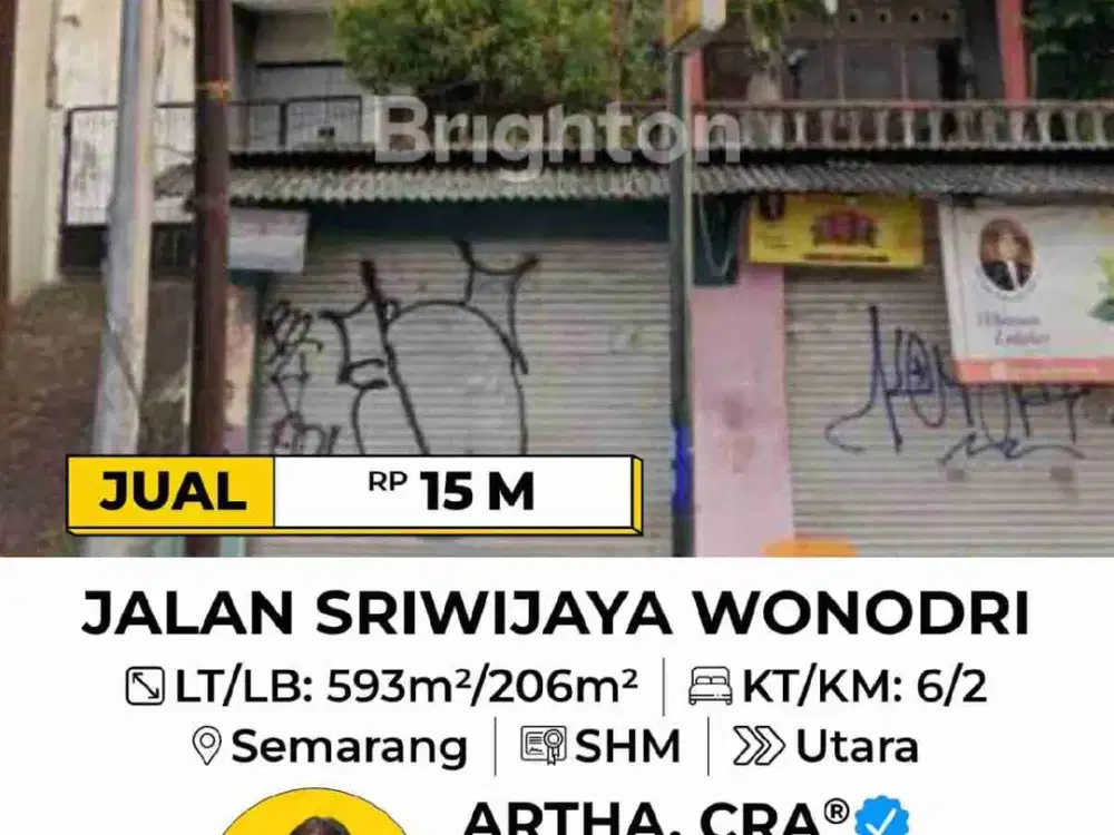 RUMAH DI JALAN PROTOKOL SRIWIJAYA SEMARANG SELATAN BEBAS BANJIR