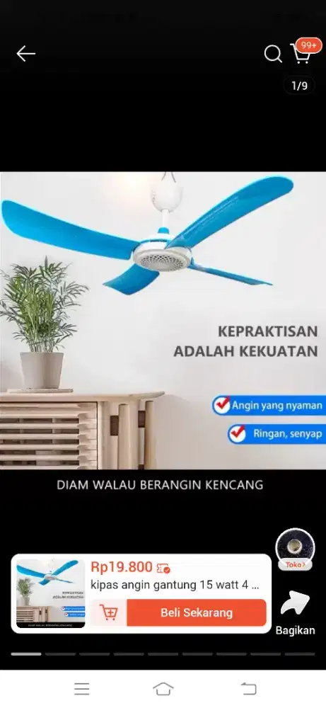 Kipas angin gantung 15 watt