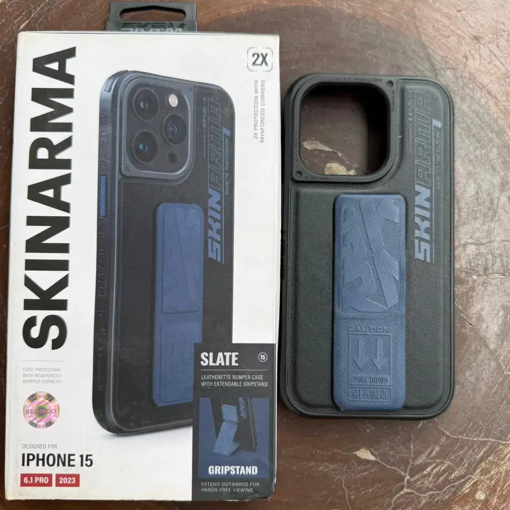 Grip Case HP iPhone 15 Skinarma Slate Blue