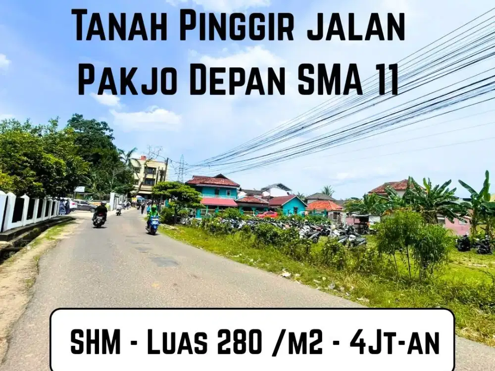 TANAH PINGGIR JALAN PAKJO DEPAN SMA 11 PALEMBANG