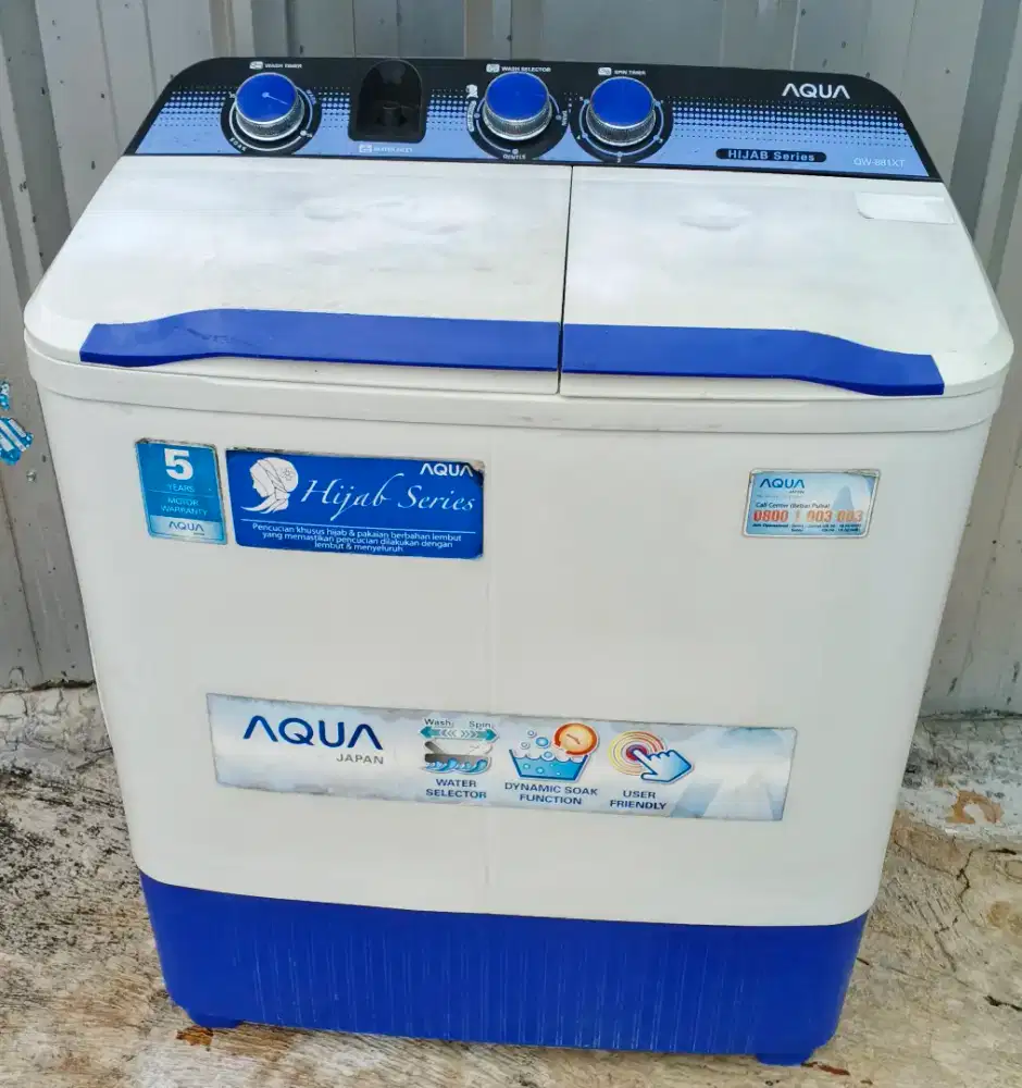 Mesin cuci 2 tabung AQUA 8,5 kg