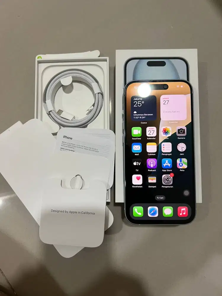 iPhone 15 128gb Blue supermulus like new 99,9% bekas Mertua