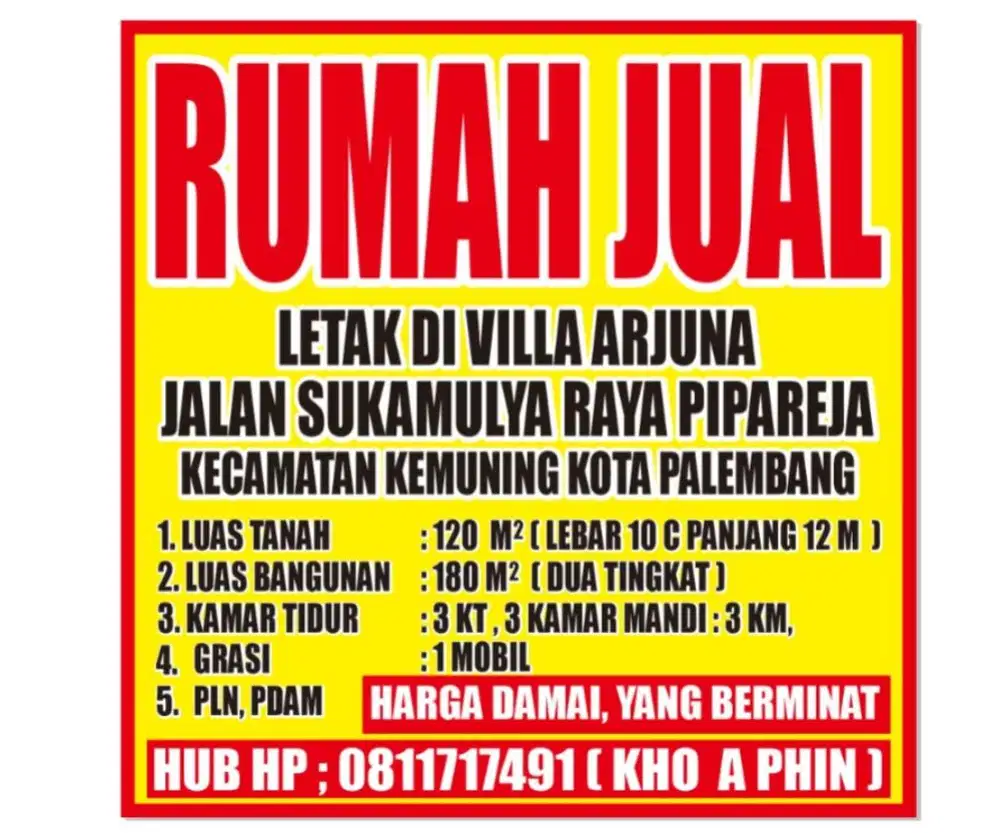 RUMAH DIJUAL 2 LANTAI