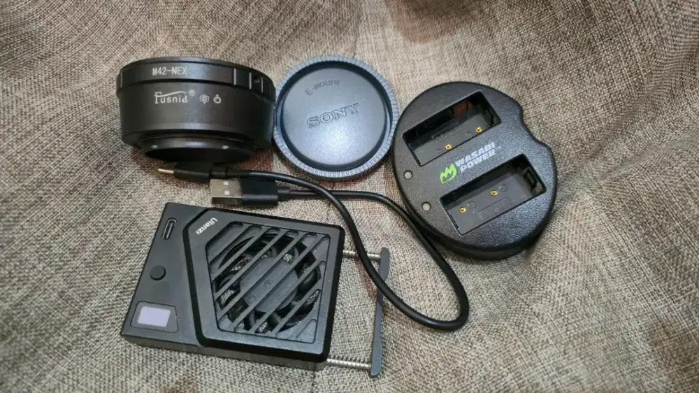 Cooling fan ulanzi, dock charger NP-W126S, adapter