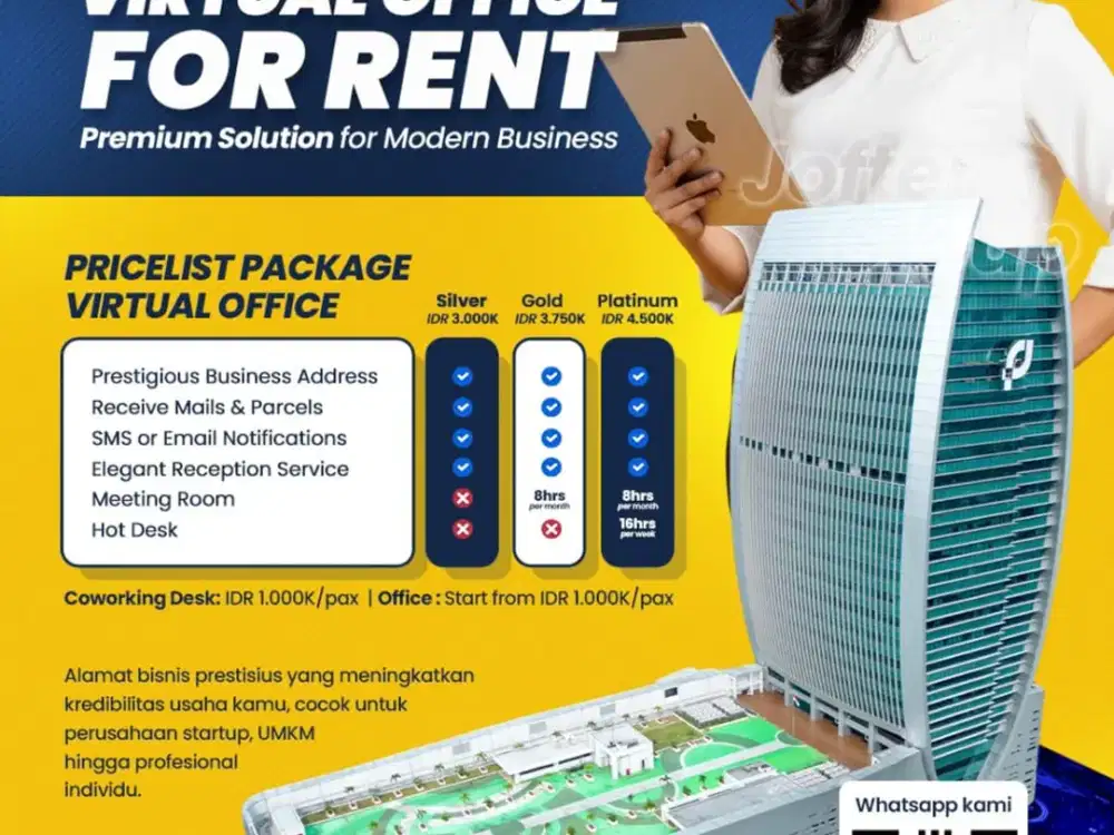 Disewakan Virtual Office di Kawasan Bisnis Jakarta Selatan Menara BPJamsostek