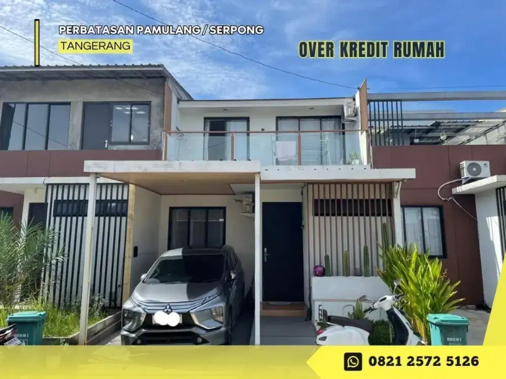 Jual Over Kredit Rmh 2lantai dkt Tol 235JT di Cluster Agung Indah