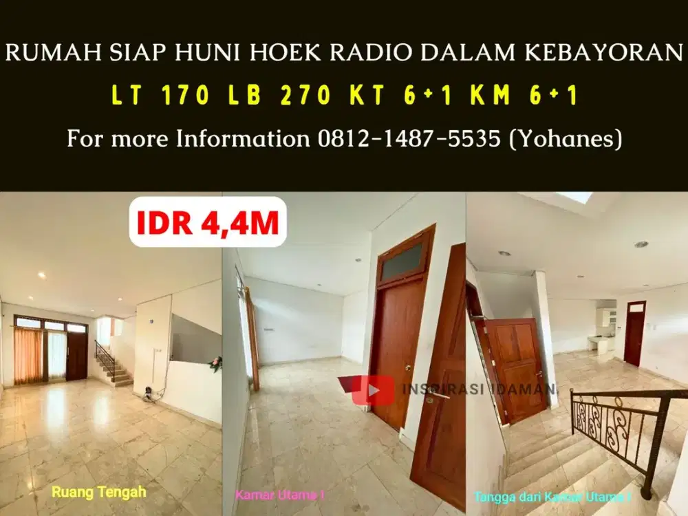 Rumah Siap huni 170mtr Hoek Radio Dalam Kebayoran