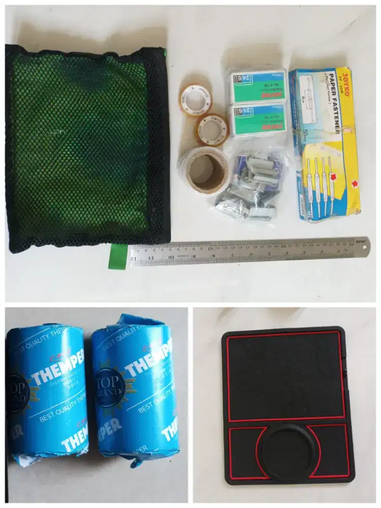 ATK 6 item Roll Paper Penggaris Fastener Kuitansi