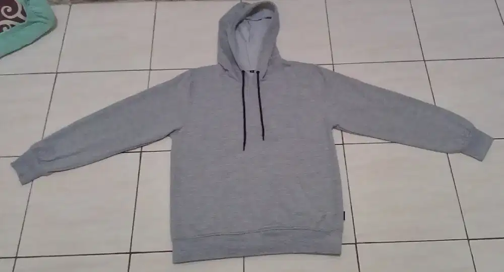 Sweater Hoodie jumper warna Abu Muda - NO MINUS