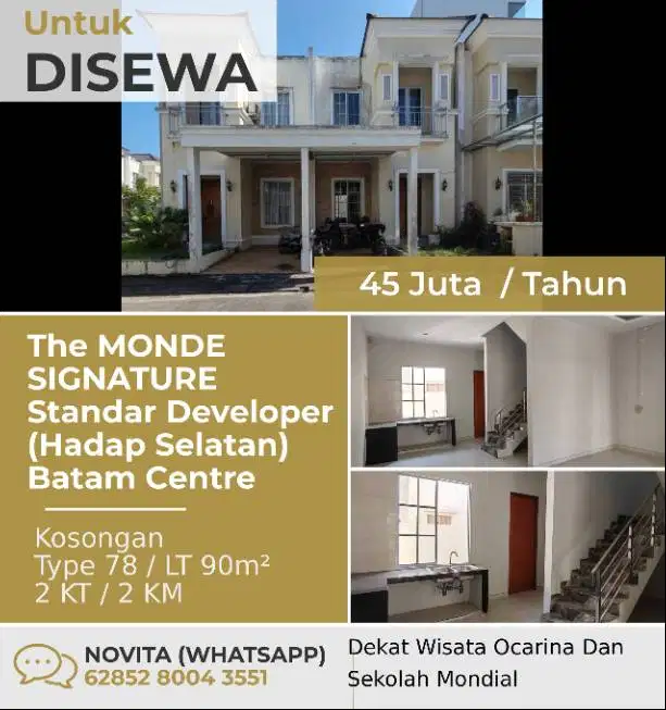 Rumah 2LantaiThe MONDE SIGNATURE Batam Centre