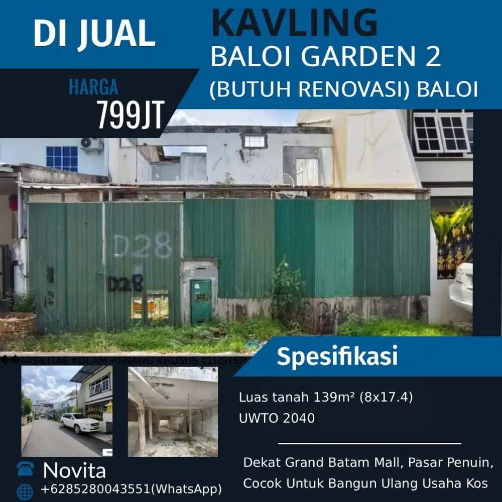 Kavling Baloi Garden 2 (Butuh Renovasi) Baloi
