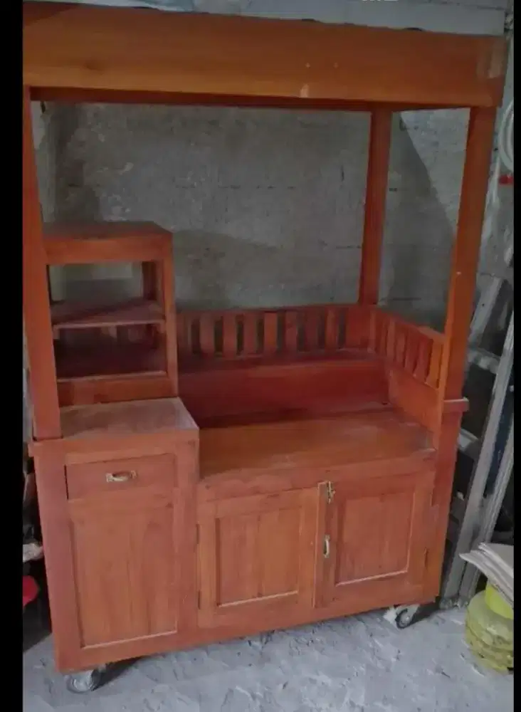 JUAL CEPAT GEROBAK KAYU MAHONI