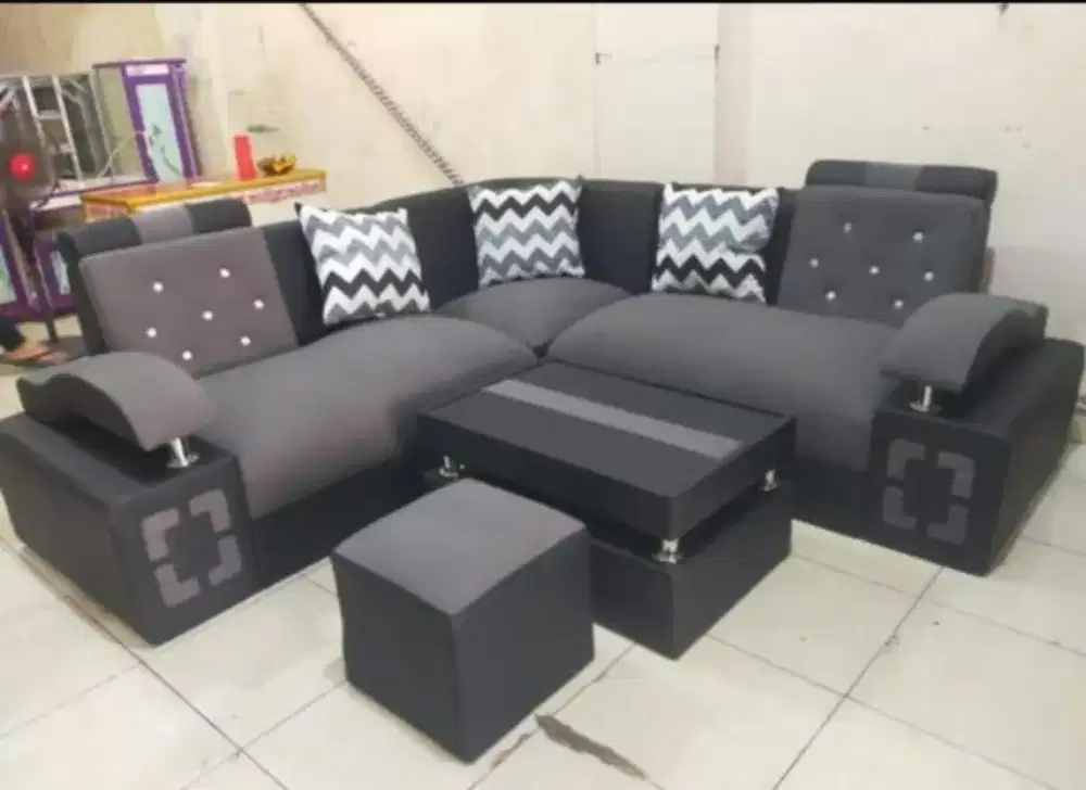 Sofa sudut minimalis + puk murah