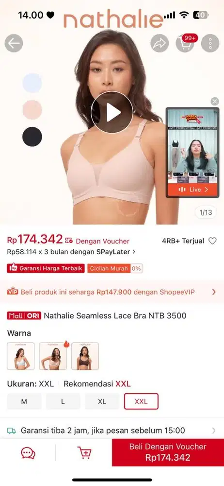 Bra nathalie seamless lace NTB 3500