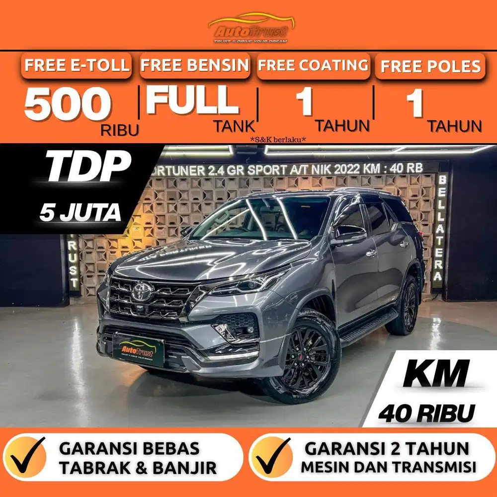 KM 44 RB Toyota Fortuner 2.4 Gr Sport 4x2 Solar A/T Nik.2022