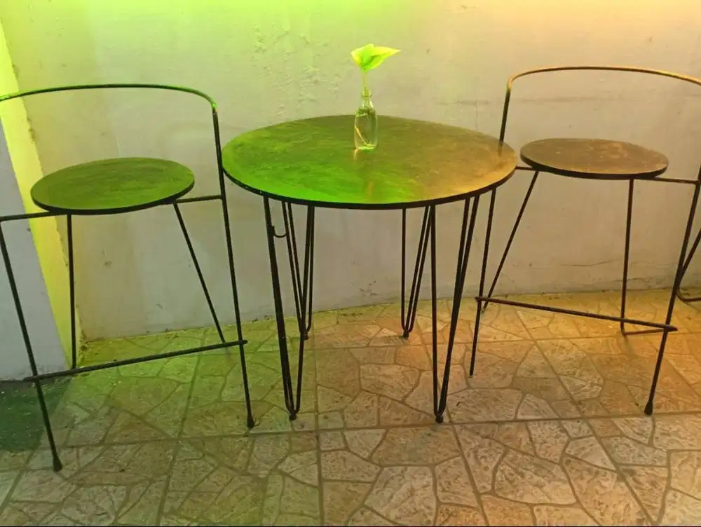 Meja kursi Bundar set Cafe Murah