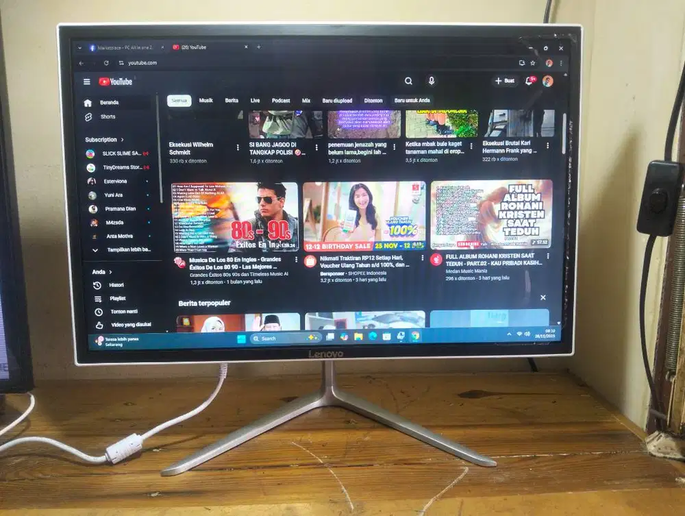 PC All In one 20 inch core i5 Ram 8 GB SSD 256 GB like new