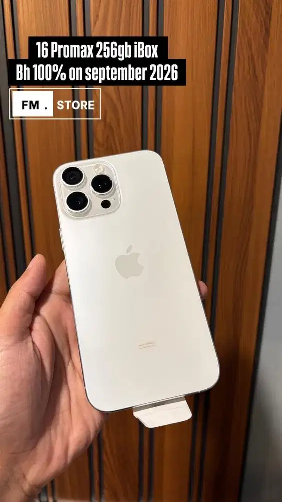Iphone 16 Promax 256gb iBox White titanium. Garansi on 2026. TT bisa