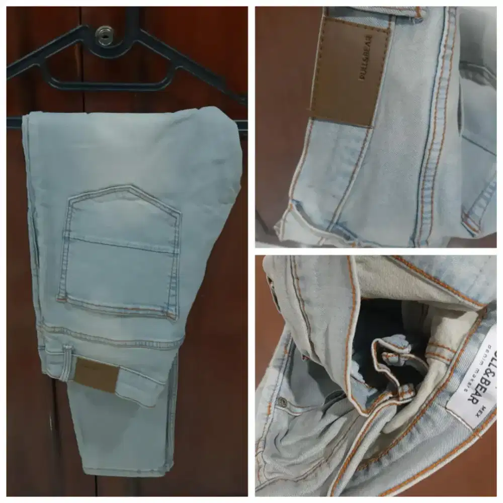 Celana Jeans Pull n Bear Biru Muda size 32 Skinny fit