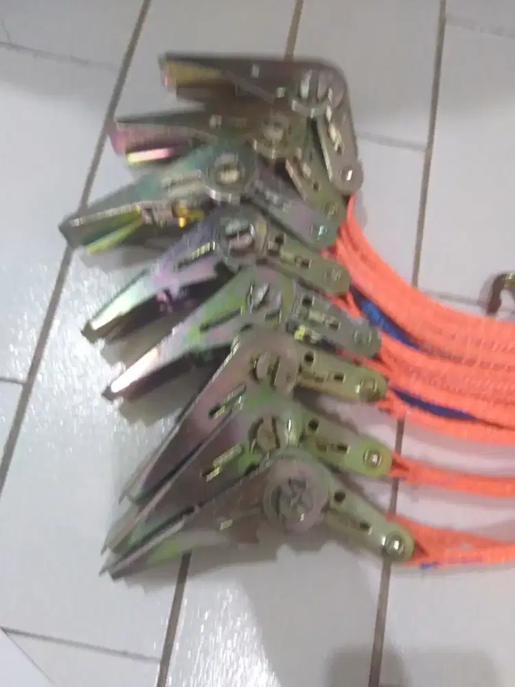 Tali pengikat barang di motor.Ratchet tie down.Cargo lashing belt.
