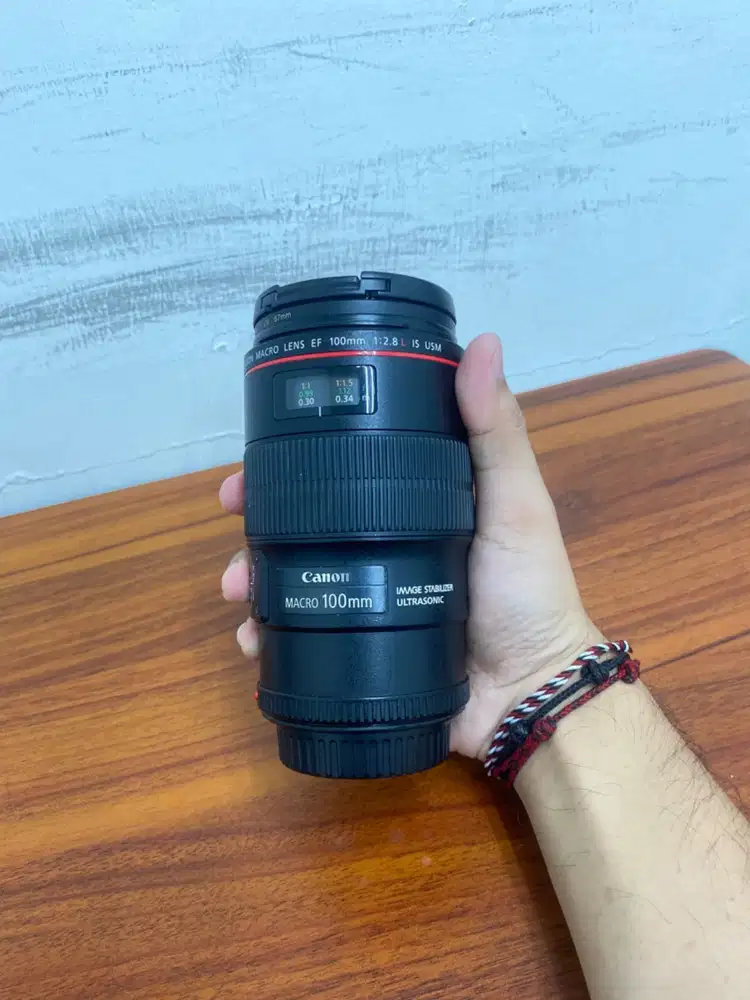 Lensa ring merah macro for canon 100mm