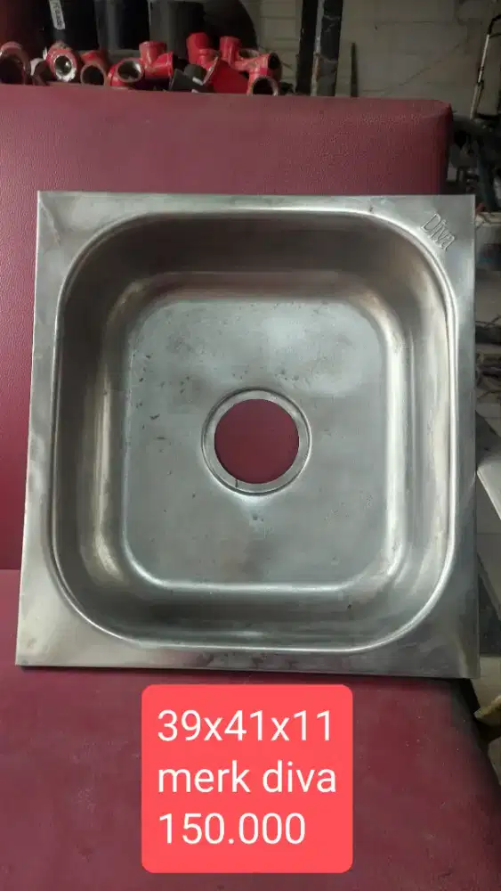 WESTAFEL SINK STAINLESS UKURAN 39x41x11 MERK DIVA BEKAS SEKEN