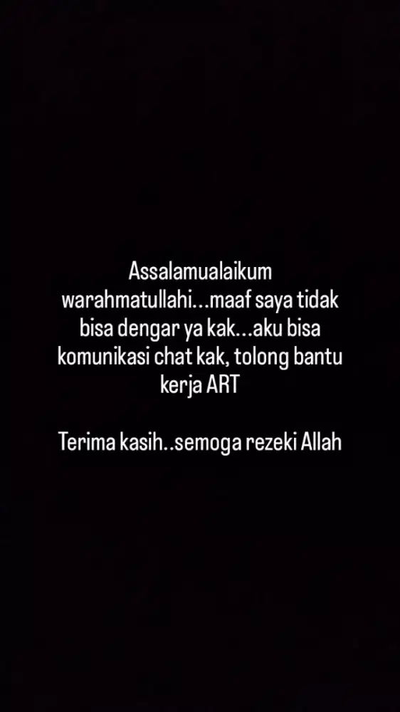 Tolong bantu kerja ART