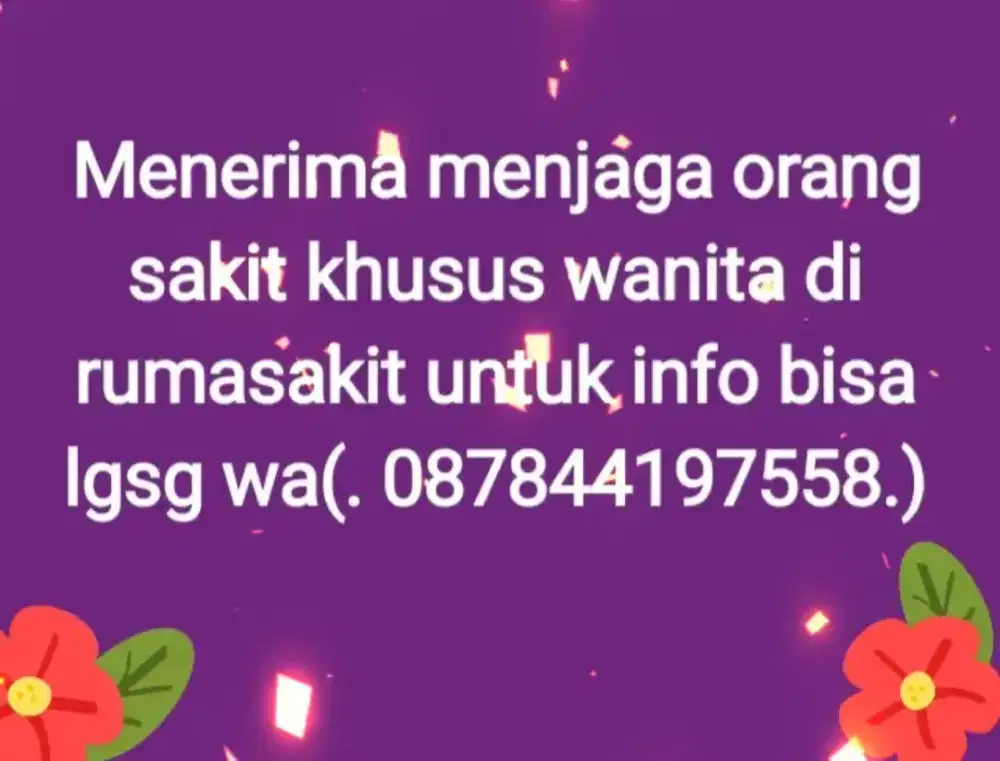 Khusus jaga orang sakit