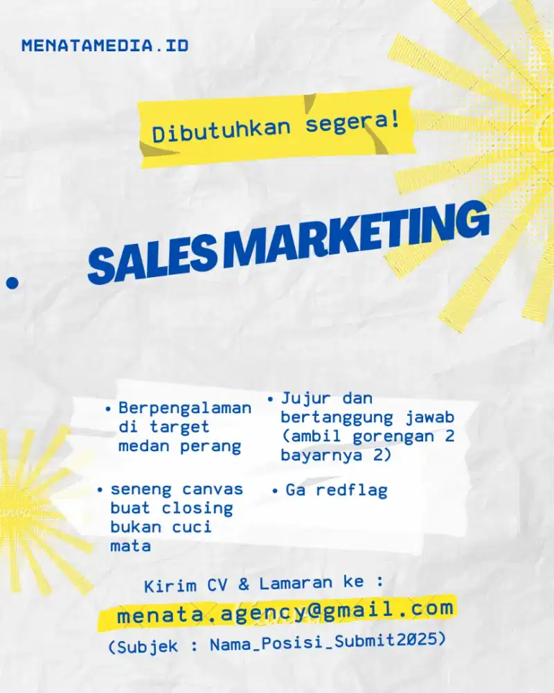 Lowongan kerja sales marketing