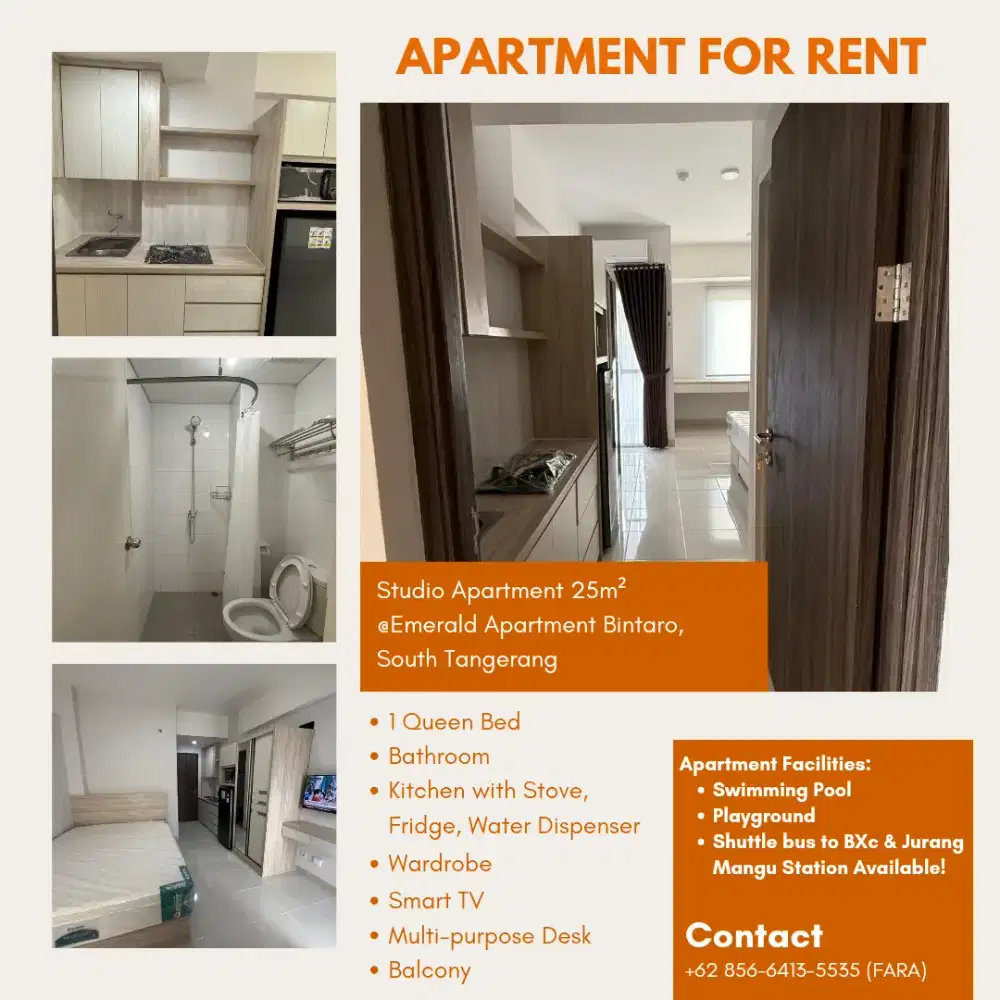Disewakan Unit Studio Apartemen Emerald Bintaro