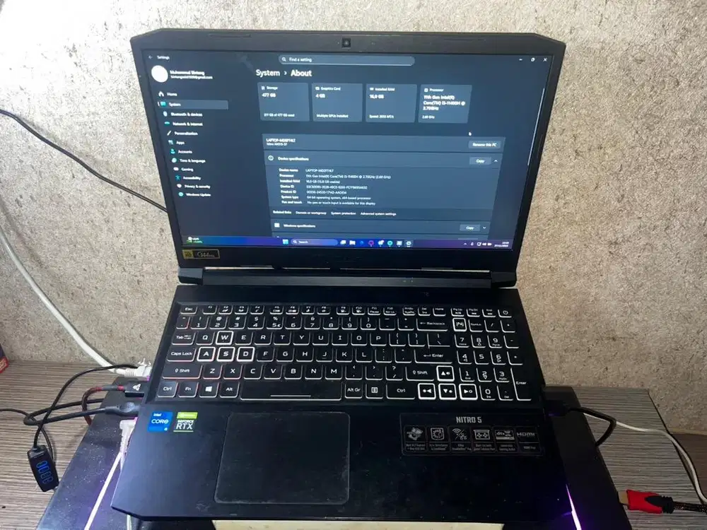 Acer Nitro 5 AN515-57 Core i5 11400H RTX 3050 RAM 16GB