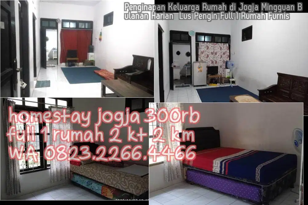 Penginapan Keluarga Rumah di Jogja Mingguan Bulanan Harian  Lus Pengin