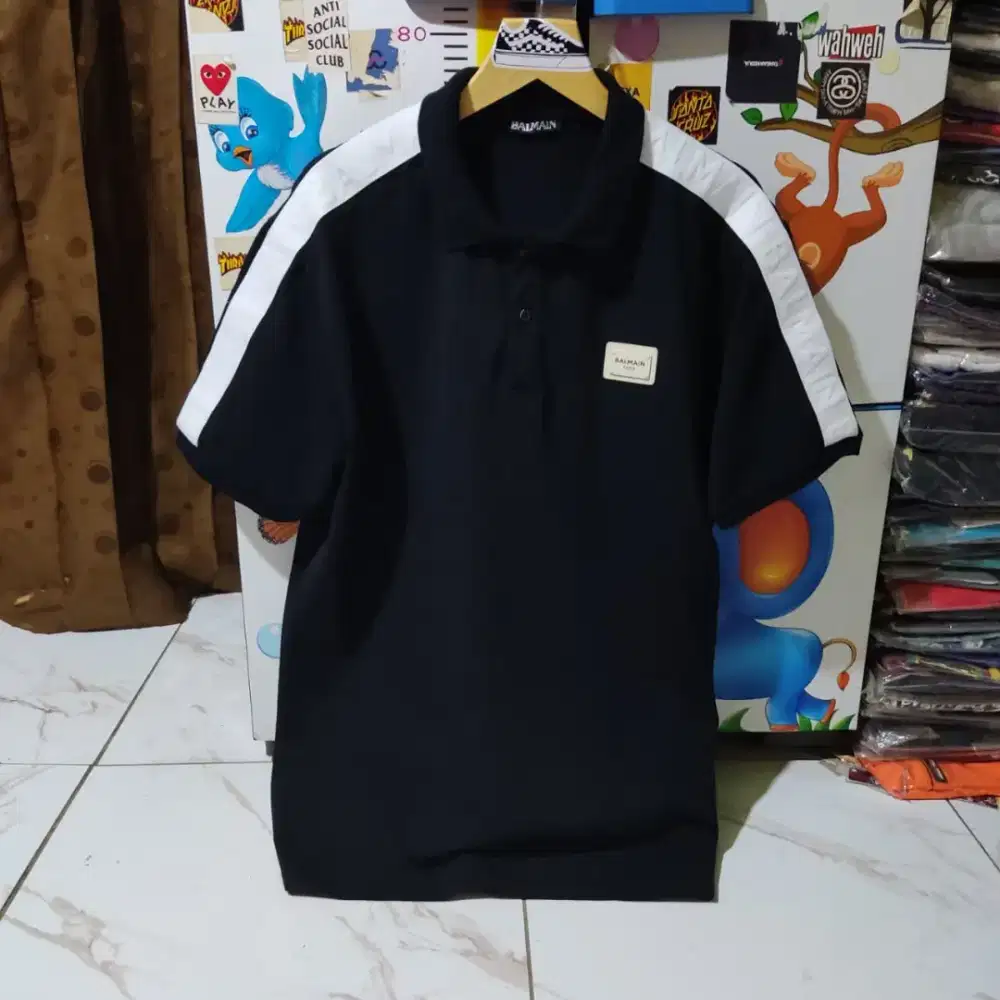 Kaos polo shirt BALMAIN PARIS colour black Size XXL