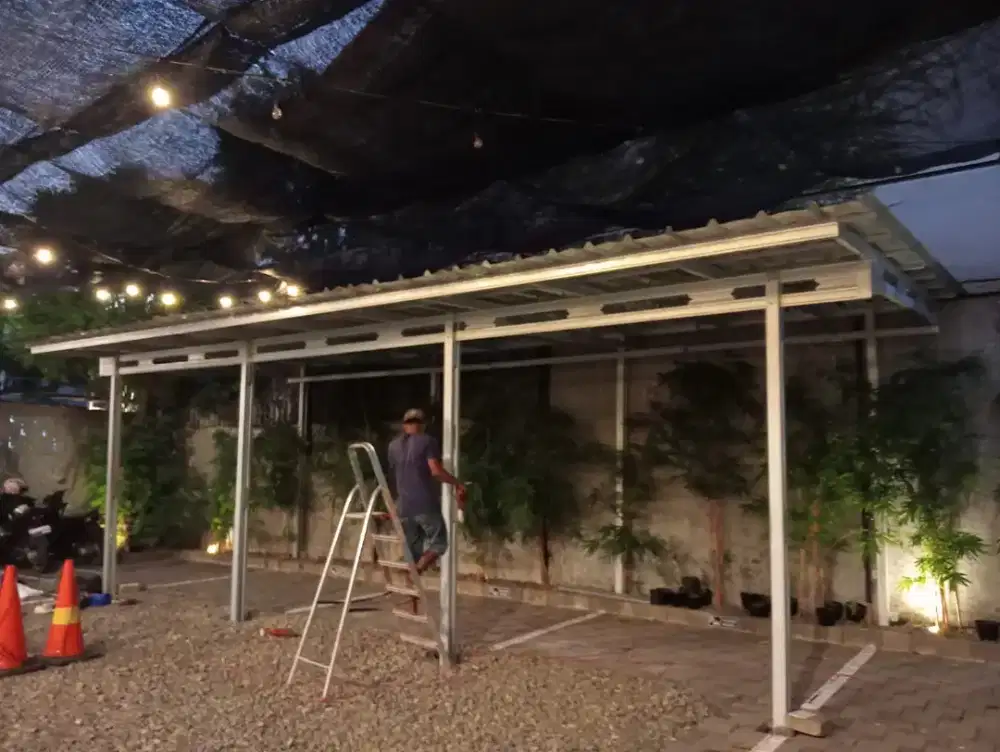 kanopi baja ringan atap spandek, alderon dan lainnya